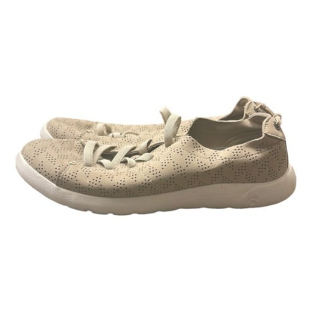 Bearpaw Summer Comfort Sneakers Microfiber Beige Lace Up Womens Shoes Size 7.5
